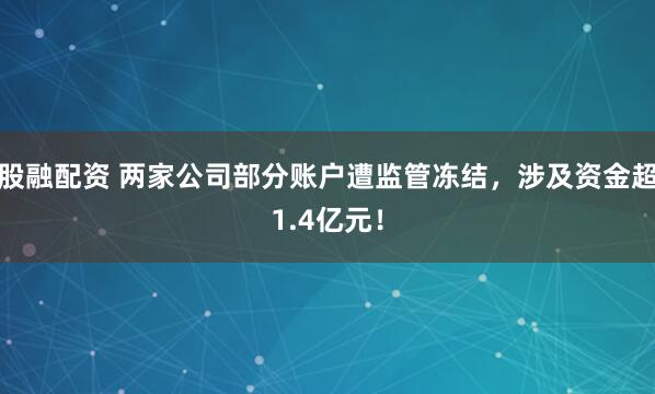 股融配资 两家公司部分账户遭监管冻结，涉及资金超1.4亿元！
